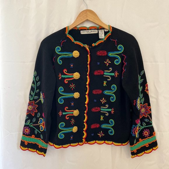 Micheal Simon Sweaters - Vintage Micheal Simon New York Woman's Embroidered Christmas Sweater Sz 2